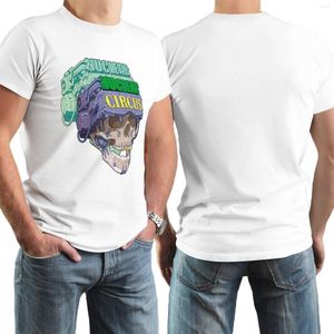 Camisetas masculinas com estampa de caveira na moda estampa de desenhos animados de algodão roupas para atividades ao ar livre absorvente de suor rua manga curta