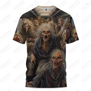 Camisetas masculinas Summer Train impressão 3D padrão -camiseta moda simples manga curta roupas de rua