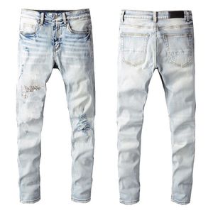 Jeans para homem jeans de grife preto para homem calça jeans empilhada para homem jeans largas lágrimas jeans europeu para hombre calças masculinas calças de motociclista bordadas rasgadas para calça tendência