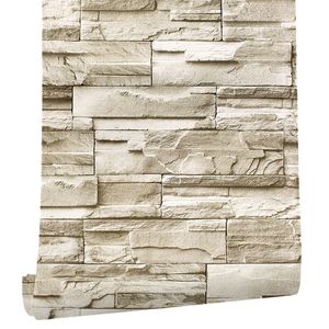 Painel de parede 3D 6M vinil 3D tijolo e pedra adesivo de parede à prova d'água autoadesivo DIY papel de parede móveis adesivo de parede quarto artista residência adesivo de parede 230726
