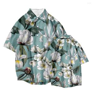 Camisas casuais masculinas neste verão variedade de camisas curtas com estampa de flores e lapelas com estilo Street Harajuku