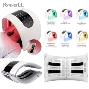 Ansiktsmassager 2 i 1 vikbar 7 Färg LED P på 30 60 Uppvärmning THRAPY Body Mask Machine Salon Home Use Skin Rejuvenation Acne Care 230726