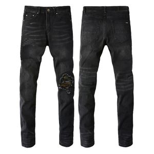 Дизайнерские джинсы мужчины разорванные джинсы мотоциклевые мотоциклевые моторные разорванные лоскутные отверстия размером 28-40