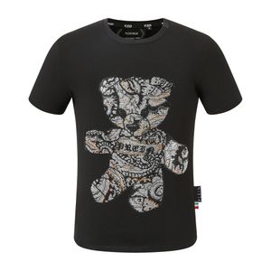 Plein Bear T-shirt Mens Designer Tshirts Brand Clothing Rhinestone PP Skulls Men t-shirt rund hals ss skalle hip hop tshirt topp tees 16546