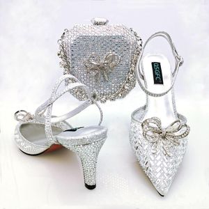 Sapatos sociais Doershow bom preço italiano e conjunto de bolsas sapatos de casamento africanos bolsas italianas verão mulheres SDA1-36