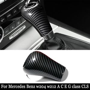 For Mercedes-Benz w204 w212 Carbon Fiber Interior Gear Shift Cover car stickers and decals styling For A C E G class CLS accessori2896