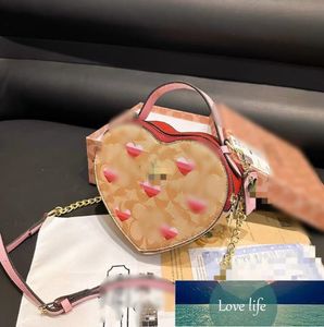 High-end Pink Heart Girly piccola borsa a tracolla quadrata Fashion Love Women Tote Purse Handbags Female Chain Top Handle Messenger Bags Gift