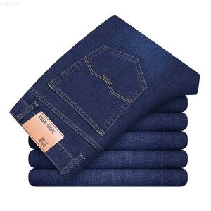 SHAN BAO Clássico Jeans Masculino Empresarial Casual Justo Perna Reta Confortável Algodão Elástico Primavera Moda Marca Jeans 210318 L230726
