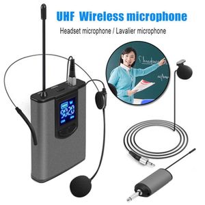 Microfoni Microfono Trasmettitore wireless portatile Risvolto/Cuffia Mic UHF Teach Ricevitore Trasmettitore 230725