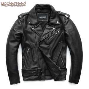 Men's Vests MAPLESTEED Classical Motorcycle Jackets Men Leather Jacket 100 Natural Cowhide Thick Moto Winter Sleeve 61 67cm 6XL M192 230726