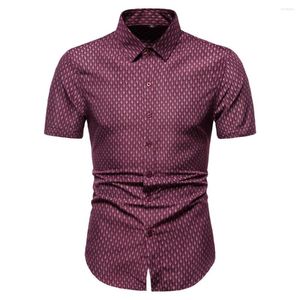 メンズカジュアルシャツ2023夏の大型半袖シャツプリントヨーロッパハーフYS075