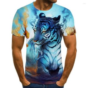 Herren-T-Shirts, Sommer-Damen-Freizeit-T-Shirt, modisches 3D-Animal-Print, junges hübsches Rundhals-Kurzarm-Top-T-Shirt