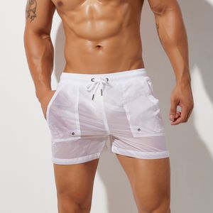 SEOBEAN Men Summer Translucent Lining Boxer Casual Beach Surf Sports Swim Trunks