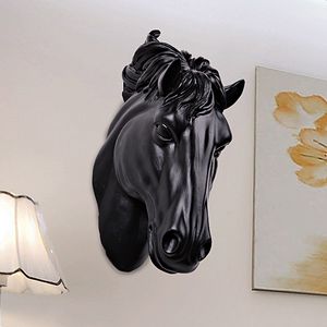 Декоративные предметы фигурки лошадей головы стена подвесной 3D животные украшения искусство скульптура смола ремесло домашняя гостиная 230725