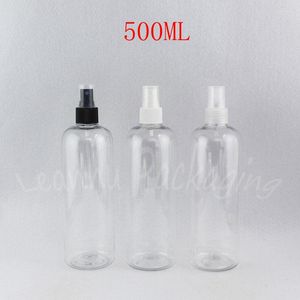 Butelki do przechowywania 500 ml przezroczyste okrągłe ramię plastikowa butelka 500 cm3 toner / opakowanie wodne puste pojemnik kosmetyczny (14 szt. / Partia)