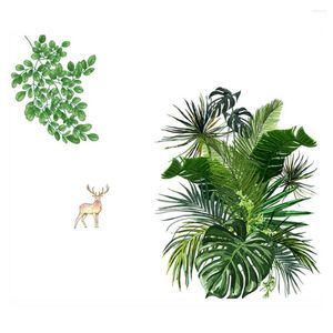 Fiori decorativi Murali Decalcomanie da muro della scuola materna Home Greenery Deer Sticker Ornamento Adesivi in pvc