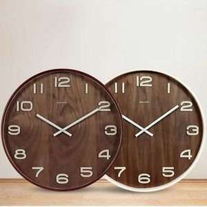 Wall Clocks Wooden Large Nordic Design Classic Silent Clock Unusual Industrial Dhorloges Murales Home Decoration HY50WC