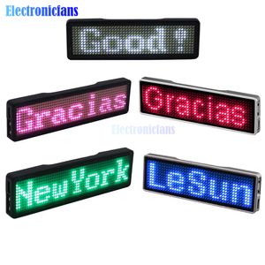 Visor de LED Mini visor digital de LED 4 velocidades ajustáveis Programável Rolagem de crachá de nome Etiqueta de LED Módulo de crachá Conectar ao Bluetooth 230725