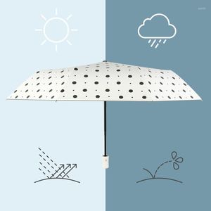 Paraplyer Creative UV Paraply Black Coating Sun Rain Windproof Parasol Paraguas Söt Portable Guarda Sol