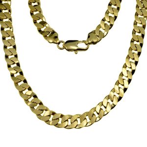 Cool 60cm 18k oro riempito 9mm collana catena barbazzale tono oro da uomo n323 65g292J