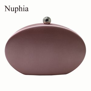 Abendtaschen Nuphia Ovale herzförmige Seidensatin-Clutch für Damen, Party, Abschlussball, Pink, Silber, Lila, 230725