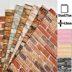 3D Wall Panel 10pcs 3D wallpaper self-adhesive panel living room background brick waterproof wallpaper mural bedroom DIY decoration 70 * 77 230725