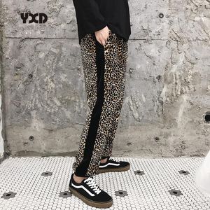 Erkekler Pantolon Men Giyim Moda İnce Fit Leopar Harem Harajuku Swearpant Street Giyim Hip Hop Erkek Joggers Track