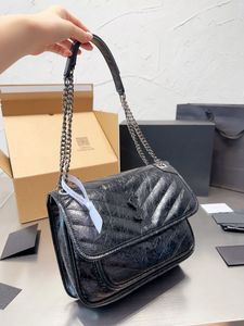 Top quality niki womens shoulder bag luxury designer bags chain pleated leather cover clutch flap thread crossbody Handbags messenger envelope bag