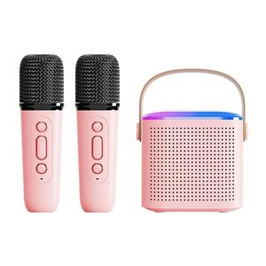 Microphones Y1 Mini Microphone Family Karaoke Machine for Adults and Kids Portable Bluetooth5.3 Stereo Sound Box Mini Loudspeaker for Home 230725