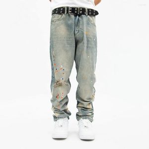 Jeans da uomo Uomo strappato Y2k High Street Donna Unisex Distressed Lavato-out Pantaloni Vaqueros sottili larghi Pantaloni estivi Streetwear Denim