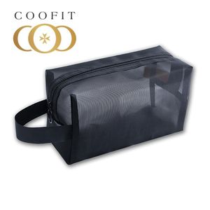 Cosmetic Bags Cases coofit 1Pc Toiletry Bag Portable Large Capacity Makeup Transparent Travel Organizer Small Black Pouch Unisex 230725