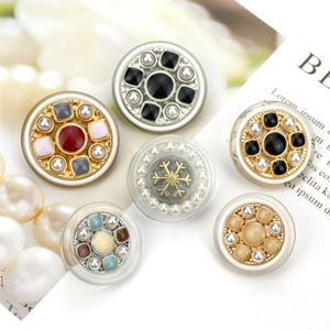 50 pcs 20mm High grade small fragrant metal buttons double inlaid pearl hand sewn button overcoat wool button for clothing wholesa213r