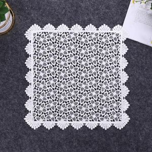 Table Mats Lace Placemat Vase Mat Square Embroidery Hollow Coffee Tablecloth Decoration Shooting Props