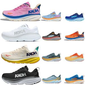 NEW Clifton 9 Hoka One Bondi 8 Athletic Shoe Running Shoes Sneakers Shock Absorbing Road Triple Black White Amber Yellow Top Designer Mens Womens Run Shoes