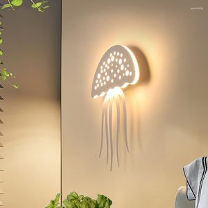 Wall Lamp Modern LED Jellyfish Lamps Indoor Decor Nordic Bedside Sconce Corridor Aisle Study Kids Room Light