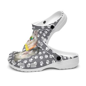 DIY Anpassade skor tofflor Mense Womens Grey Naughty Cat and Cool Cat's Paw Clog Sneakers Trainers 36-48