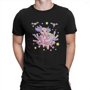 Herren-T-Shirts, Harajuku-Mann-T-Shirt, Pastell Goth, gruseliger Axolotl, Gothic, Menhera, Wicca, unverwechselbares Polyester-Shirt, Streetwear, Hipster