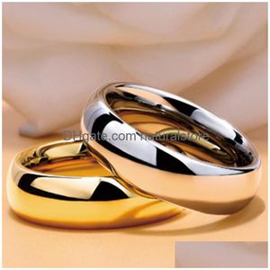 Pierścienie zespołu proste stal ze stali nierdzewnej gładkie złote kobiety męskie pierścionka zaręczynowe biżuteria mody i piaszczysta dostawa dhvwo