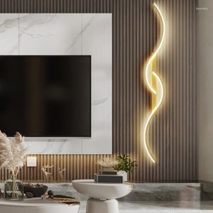 Candeeiro de parede moderno interior LED material de alumínio quarto sala de estar preto dourado iluminação decorativa luz de fundo