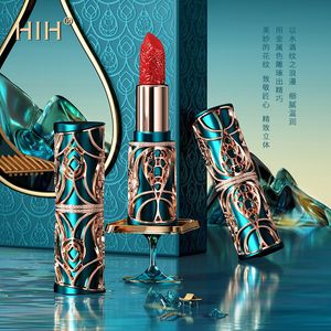 Lipstick Phoenix Feather Yue Makeup Carved Lipstick Silky Color Vintage Flower Makeup Red National Style Texture 230725