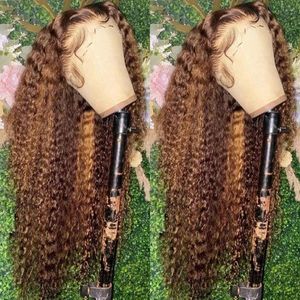 Основной цветной тщательный фронтальный парик Curly Curly Human Hairs Wigs 7x5 Glueless Greathed to Brazilian Ombre Lace