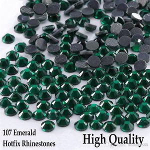 Syuppfattningar Alla storlekar Emerald DMC Fix Rhinestone Flatback Glass Crystal Deep Green Diy Clothing PAG PALMENT DECORDEL 308F