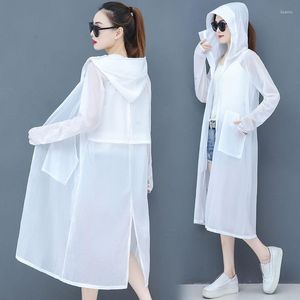 Kadınlar Blouses 2023 Moda Güneş Koruyucu Bluz Gevşek İnce Kimono Hırka Hooded Kadınlar Yaz Günlük Uzun Kollu Gömlek y283