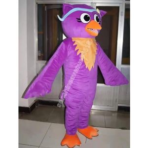 Performance Purple Owl Mascot Costume Top Cartoon Anime Teme Posta