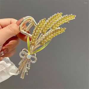 Hair Clips Women Girls Party Accessories Elegant Metal Hairgrip Barrettes Frog Buckle Hairpin Bluebell Flower Clip