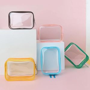 Bolsas de cosméticos femininas bolsa transparente Necessaire organizador de maquiagem para cosméticos batom transparente estojos de lápis bolsa