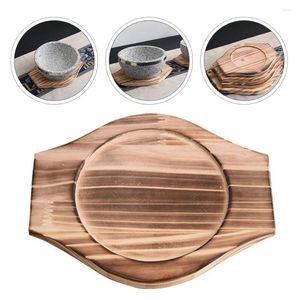 Table Mats Tub Wood Tray Desktop Pot Holder Casserole Mat Kitchen Supply Household Accessory