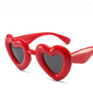 Sunglasses 2023 Fashion Heart Party Women Jello Color Sweet Accessory Sun Glasses Ladies Casual Eyewear UV400 Lentes De Sol