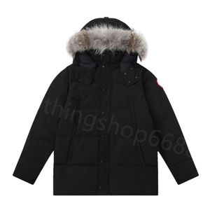 Canada Designer Giacche Uomo Piumino canadese Parka invernale Panno impermeabile Uomo Pelliccia di lupo Wyndham Giacca con cappuccio Fourrure Outwear Pelliccia di procione Cappotto caldo