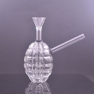 2 Stück kleine abnehmbare Granatenglas-Ölbrenner-Bong mit dicker Tabakölschale, Wasserpfeife, Pyrex-Handraucher-Wasserpfeifen für Dab-Rigs mit Downstem-Öltopf